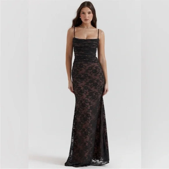 House of CB Artemis Black Maxi Lace Dress - Picture 5 of 14